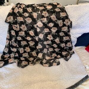 Floral Black and Pink Women's Top